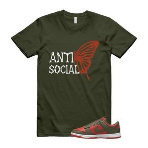 Dunk Mystic Red Cargo Khaki White Low T Shirt Match ASB